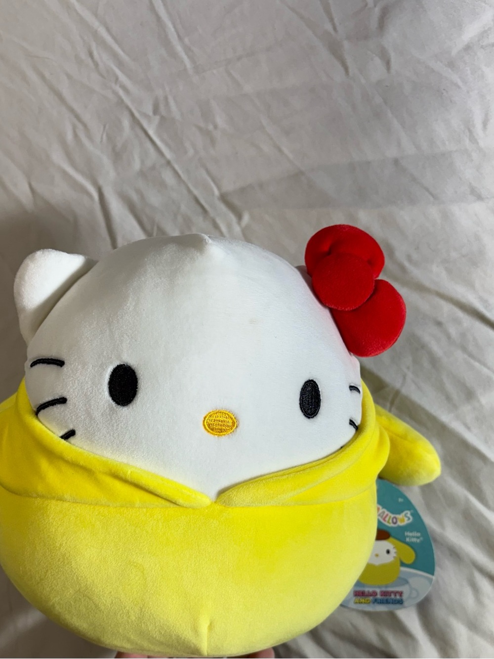Hello Kitty Plush in White and Yellow with Red Bow - Hello Kitty